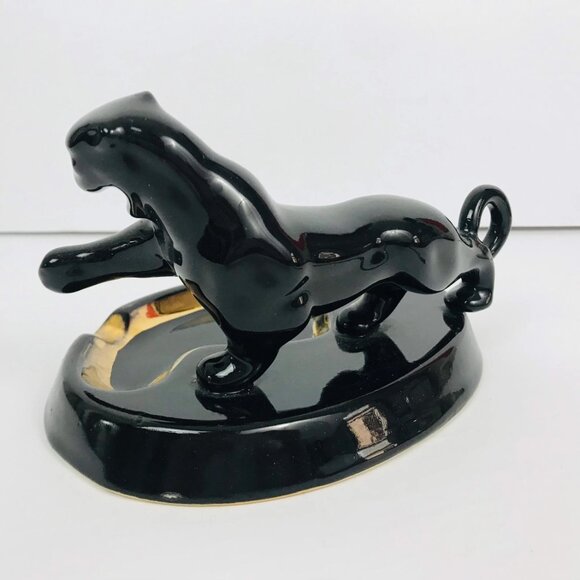 Vintage Panther Ashtray with Gold Accent - Picture 3 of 4
